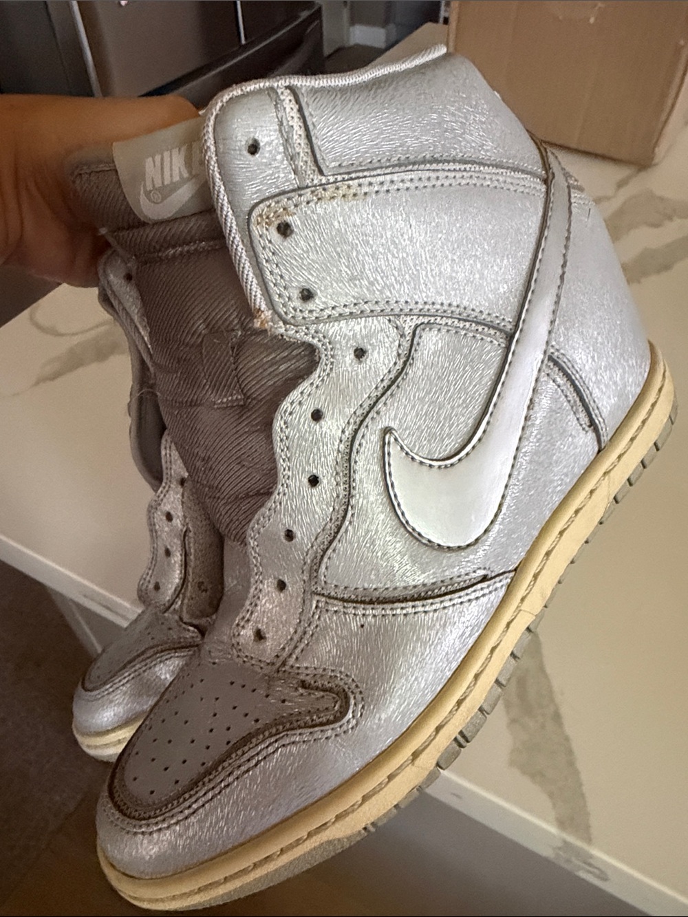 Nike Women's High Top Wedge Sneakers size 7.5 - Picture 9 of 9